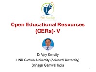 OER V: OER in India and SWAYAM