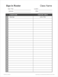 Sign-in Roster Template
