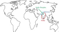 World Map Vedic Migration Pakistan India