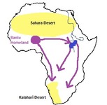 Bantu migration on Africa map