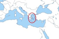 Greece on mediterranean region map