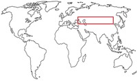 Eurasian Steppes in box on world map