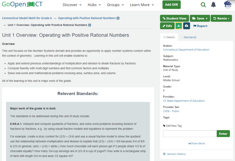 Unit 1 Overview: Operating with Positive Rational Numbers