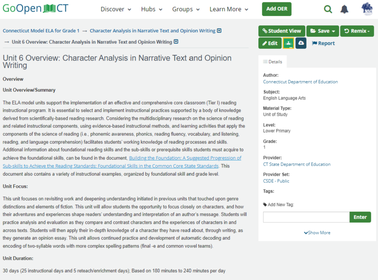 Unit 6 Overview: Character Analysis in Narrative Text and Opinion Writing
