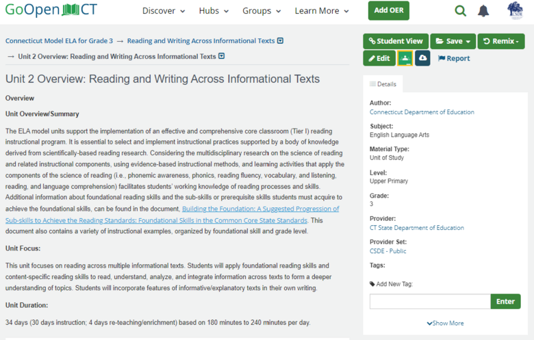 Unit 2 Overview: Reading and Writing Across Informational Texts
