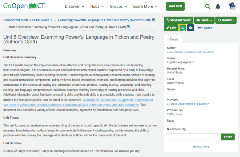 Unit 5 Overview: Author’s Craft: Examining Powerful Language in Fiction and Poetry