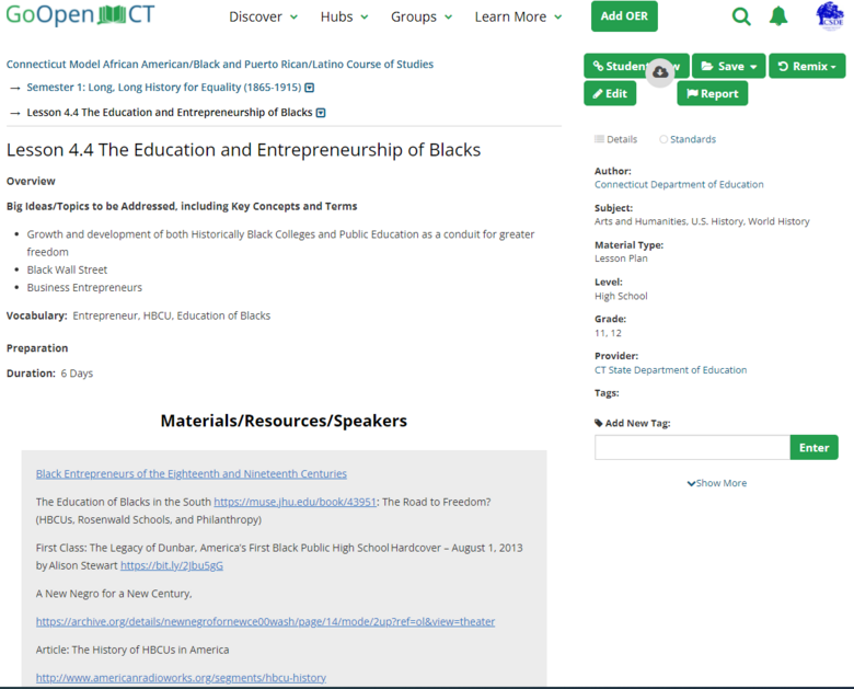 Lesson 4.4: The Education and Entrepreneurship of Blacks