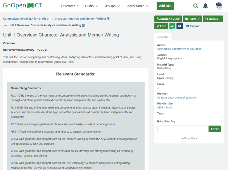 Unit 1 Overview: Character Analysis and Memoir Writing
