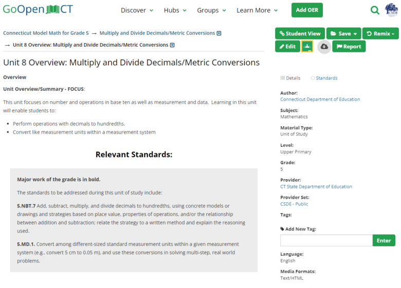 Unit 8 Overview: Multiply and Divide Decimals/Metric Conversions
