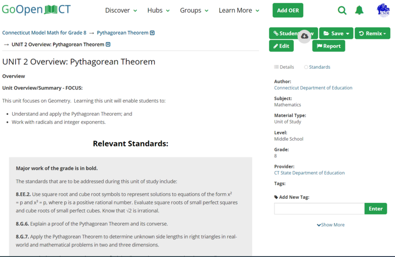 UNIT 2 Overview: Pythagorean Theorem