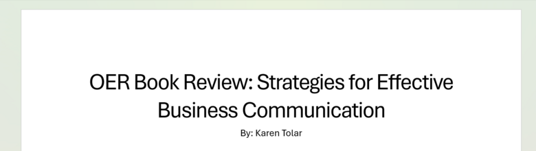 OER Book Review: Strategies for Effective Business Communication