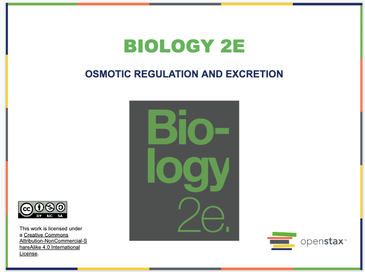 Osmotic Regulation and Excretion Resources