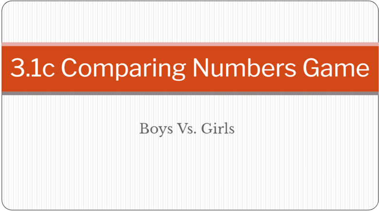 Comparing Numbers: Boys Vs. Girls