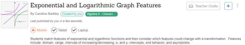 Exponential and Logarithmic Graph Features