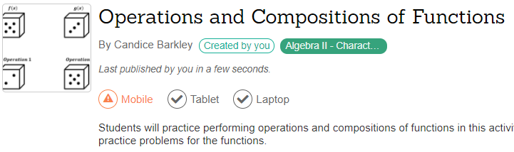 Operations and Compositions of Functions