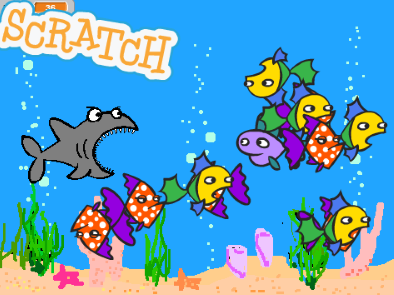 Scratch: Sharks in Space, Or, Plotting Points in the Coordinate Plane