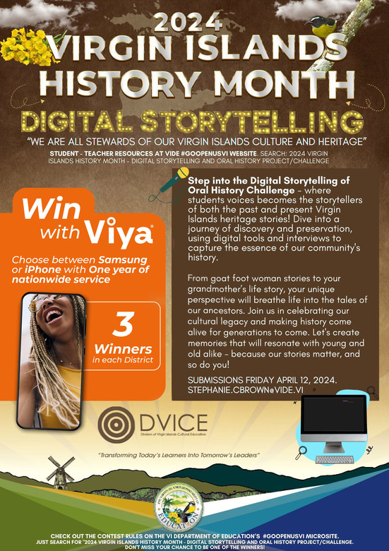 2024 Virgin Islands History Month - Digital Storytelling and Oral History Project/Challenge