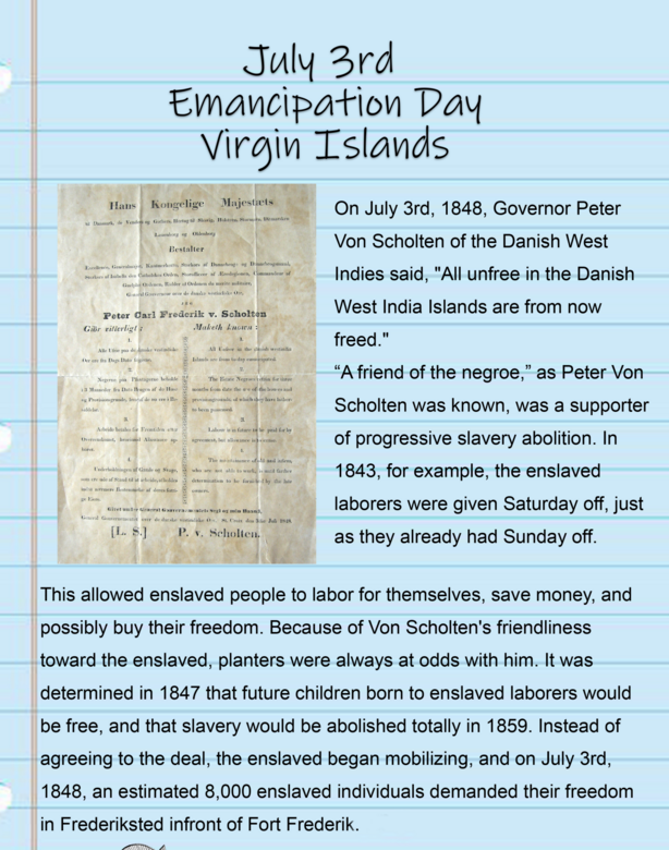Virgin Islands Student Cultural Notebook Edition 4: 1848 Emancipation