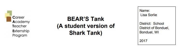 BEAR'S Tank (A Student Version of SHARK Tank)