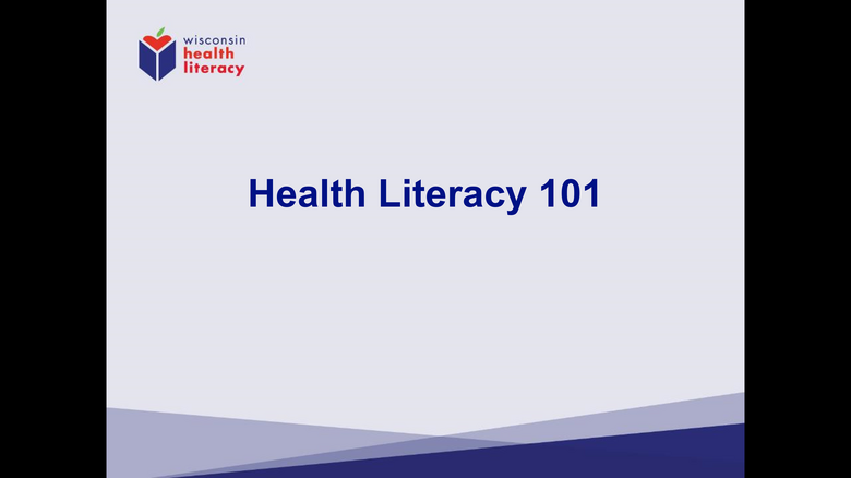 Health Literacy 101