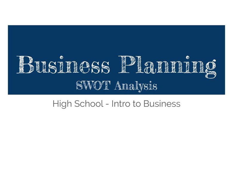 Business Planning - SWOT Analysis