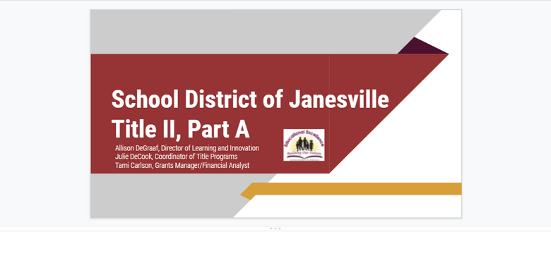 Webinar Slides from School District of Janesville (Google Slides version)