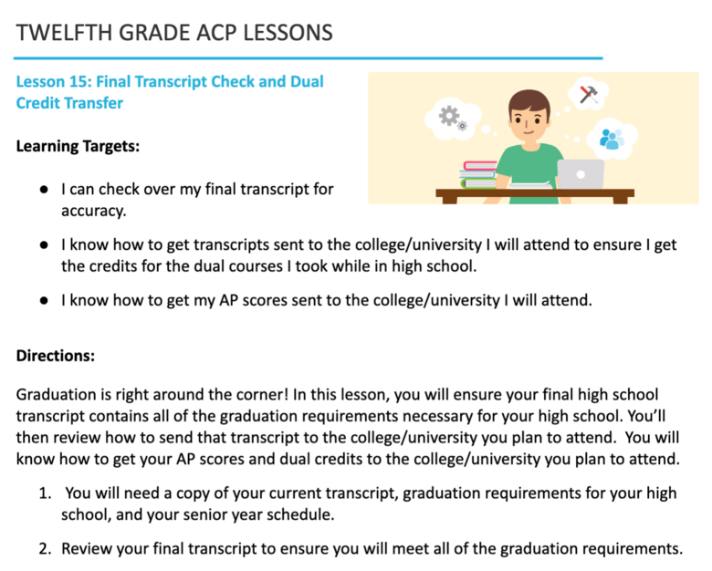 Twelfth Grade ACP Lesson 15 - Final Transcript Check