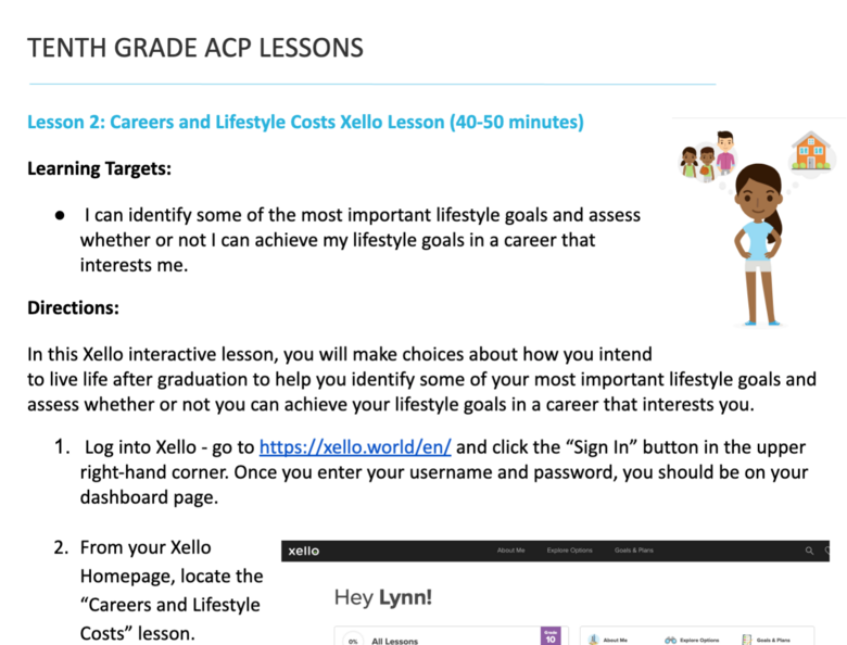 Tenth Grade ACP Lesson 2 - Careers and Lifestyle Costs