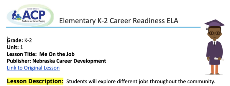 Elementary K-2 ELA - Me On The Job
