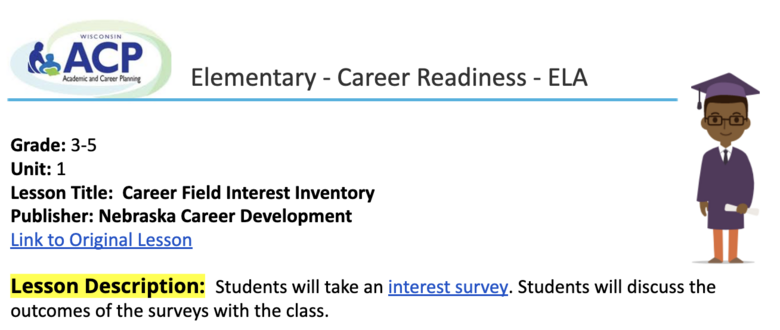 Elementary 3-5 ELA - Career Field Interest Inventory