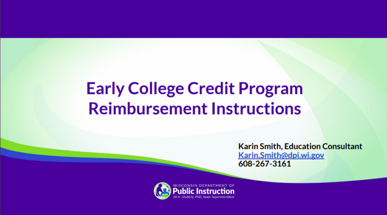 Early College Credit Program Reimbursement Instructions