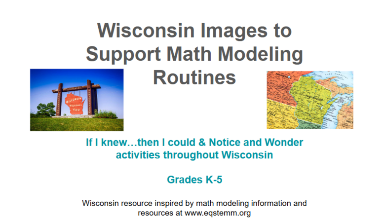 Wi State Math Meet Wisconsin Images to Support Math Modeling Routines | WISELearn Resources