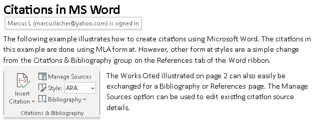 Citations in Microsoft Word