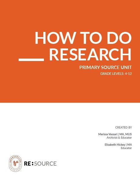 How To Do Research Primary Source Unit