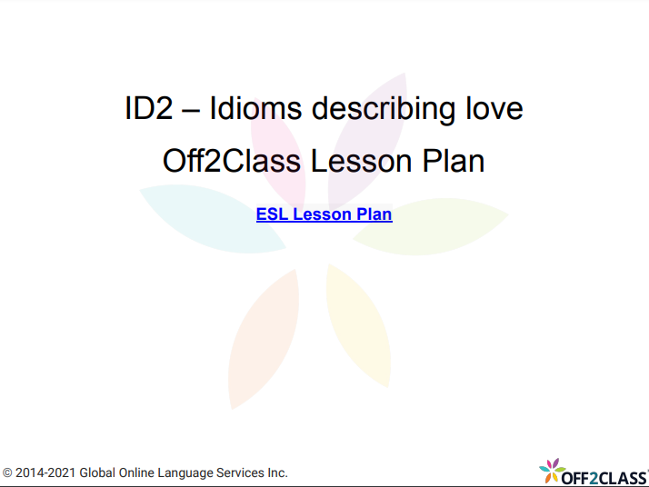 Idioms Describing Love - Off2Class Lesson Plan