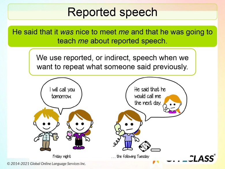 introduction of reported speech