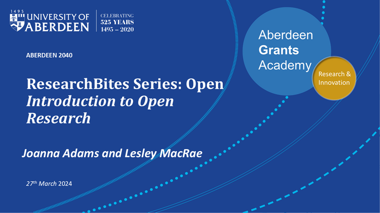 Intro to Open research at Aberdeen | OER Commons