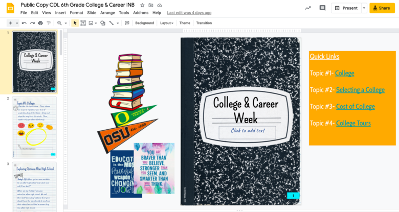 College and Career Readiness Middle School