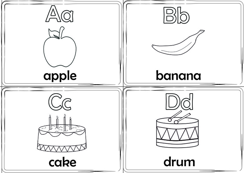 Coloring Alphabet Flashcards