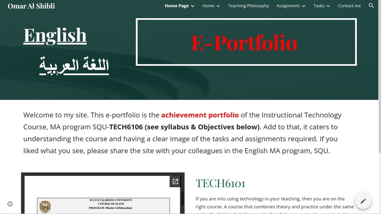 Omar Al Shibli E-Portfolio