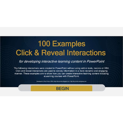 100 Examples of PowerPoint Click and Reveal Interactions for Creating Interactive Learning Content