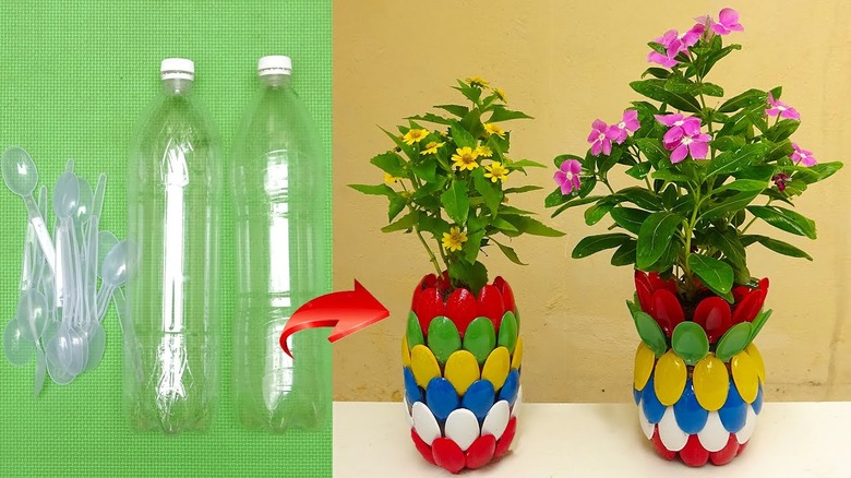 Recycling plastic items into decorative products
