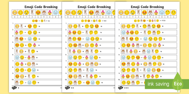 Emoji Code Breaking (Math Game)