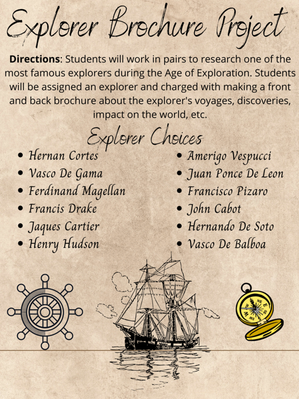 Age of Exploration: Explorer Brochure Project