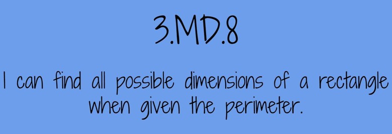 3.MD.8 Using Perimeter to Find All Possible Dimensions of a Rectangle