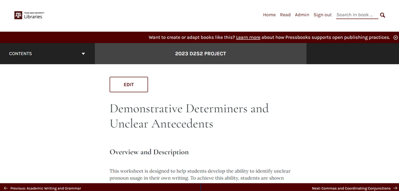 Demonstrative Determiners and Unclear Antecedents
