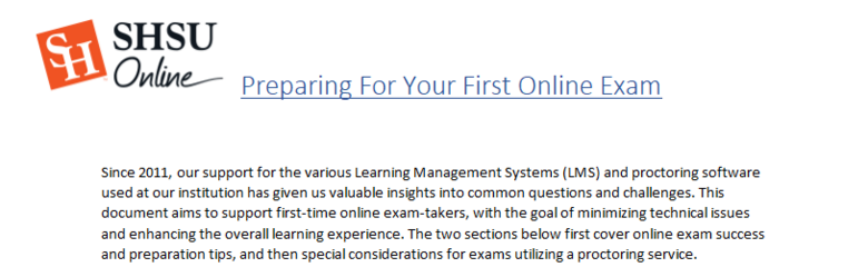 Preparing For Your First Online Exam