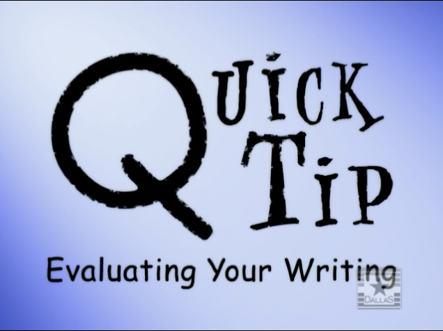 Evaluating Your Writing